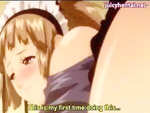 Young maid seduced by hentai guy